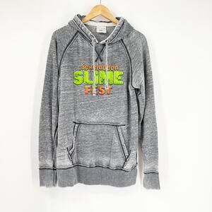 Nickelodeon Slime Fest Burnout Graphic Hoodie Gray Size Medium